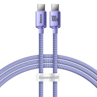 Baseus Crystal Shine Series cable USB cable for fast charging and data transfer USB Type C - USB Type C 100W 1.2m purple (CAJY000605)