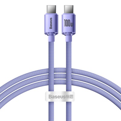 Baseus Crystal Shine Series cable USB cable for fast charging and data transfer USB Type C - USB Type C 100W 1.2m purple (CAJY000605)