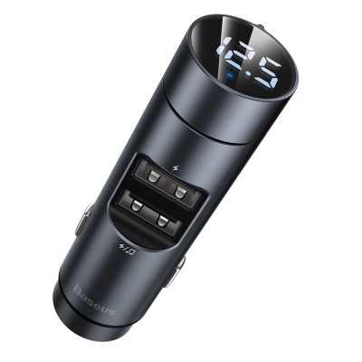 Baseus Energy Column Bluetooth FM Transmitter MP3 Car Charger 2x USB QC3.0 3,1A gray (CCNLZ-0G)