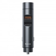 Baseus FM Transmiter Bluetooth 5.0 car charger 2x USB 3 A 18 W PPS Quick Charge 3.0 AFC FCP graphite (CCNLZ-D0G)