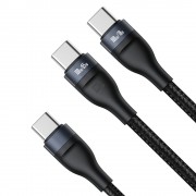 Baseus Flash Series 2in1 Fast Charging Cable Type-C to C+C 100 W 1,5 m black (CA1T2-C01)