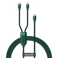 Baseus Flash Series 2in1 USB Typ C - USB Typ C / Lightning fast charging cable Power Delivery Quick Charge 100 W 1,2 m green (CA1T2-F06)