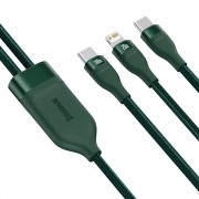 Baseus Flash Series 2in1 USB Typ C - USB Typ C / Lightning fast charging cable Power Delivery Quick Charge 100 W 1,2 m green (CA1T2-F06)