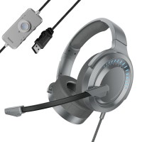 Baseus GAMO around-ear USB headphones with microphone and remote for players gray (NGD05-01) Baseus GAMO around-ear USB headphones with microphone and remote for players gray (NGD05-01)