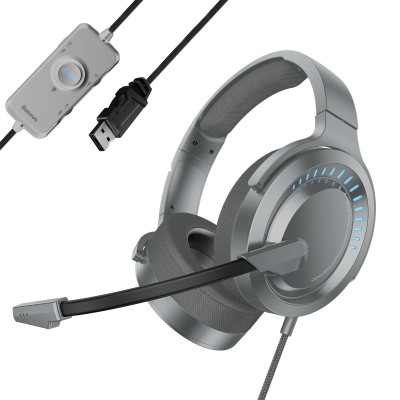 Baseus GAMO around-ear USB headphones with microphone and remote for players gray (NGD05-01)