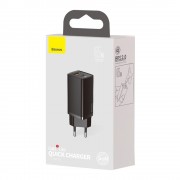 Baseus GaN2 Lite Fast 65W USB / USB Type C Quick Charge 3.0 Power Delivery (Gallium Nitride) Black (CCGAN2L-B01)