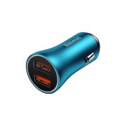 Baseus Golden Contactor Max Fast Car Charger 2x USB 60 W Quick Charge Blue (CGJM000003)