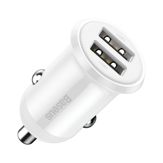 Baseus Grain Pro car charger 2x USB 4,8 A white (CCALLP-02)
