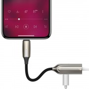 Baseus L56 Adapter from Lightning to Lightning + 3,5 mm mini jack (headphones and charging) gray (CALL56-0A)
