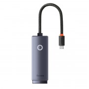 Baseus Lite Series USB Type C adapter - RJ45 LAN socket 100Mbps gray (WKQX000213)