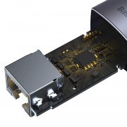 Baseus Lite Series USB Type C adapter - RJ45 LAN socket 100Mbps gray (WKQX000213)