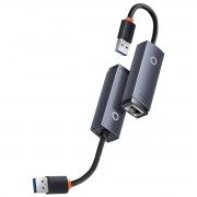 Baseus Lite Series external USB-A network adapter - RJ-45 1Gbps (1000Mbps) gray (WKQX000113)