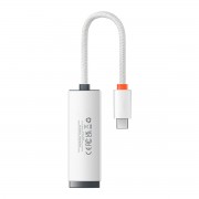 Baseus Lite Series external USB Type C network adapter - RJ-45 1Gbps (1000Mbps) white (WKQX000302)