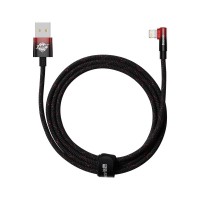 Baseus MVP 2 Elbow-shaped Fast Charging Data Cable USB to iP 2.4A 2m Black+Red