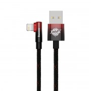 Baseus MVP 2 Elbow-shaped Fast Charging Data Cable USB to iP 2.4A 2m Black+Red