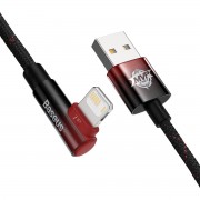 Baseus MVP 2 Elbow-shaped Fast Charging Data Cable USB to iP 2.4A 2m Black+Red