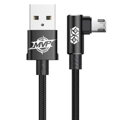 Baseus MVP Double-sided Elbow Type Cable micro USB 1.5A 2M Black (CAMMVP-B01)