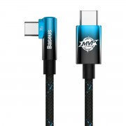Baseus MVP Elbow angled cable Power Delivery cable with side connector USB Type C / USB Type C 1 m 100W 5A blue (CAVP000621)