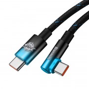 Baseus MVP Elbow angled cable Power Delivery cable with side connector USB Type C / USB Type C 1 m 100W 5A blue (CAVP000621)