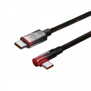 Baseus MVP Elbow angled cable Power Delivery cable with side connector USB Type C / USB Type C 2m 100W 5A red (CAVP000720