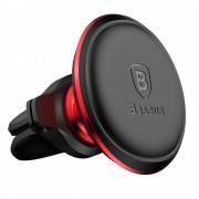 Baseus Magnetic Air Vent Magnetic Car Mount for Ventilation Grille with Holder for 2 Cables Red (SUGX-A09)