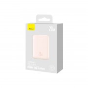Baseus Magnetic Mini fast charging mini power bank 10000mAh 20W pink + cable Type-C - Type-C 60W (20V / 3A) 0.5m white (PPCX030004)