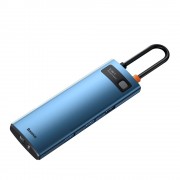 Baseus Metal Gleam 6in1 multifunctional USB Type C hub - USB Type C Power Delivery 100W / HDMI 4K 30Hz / 3x USB 3.2 Gen 1 / RJ45 1Gbps blue (WKWG000003)