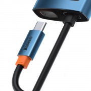 Baseus Metal Gleam 6in1 multifunctional USB Type C hub - USB Type C Power Delivery 100W / HDMI 4K 30Hz / 3x USB 3.2 Gen 1 / RJ45 1Gbps blue (WKWG000003)