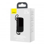 Baseus Qpow powerbank 10000mAh built-in USB Type-C cable 22.5W Quick Charge SCP AFC FCP black (PPQD020101)