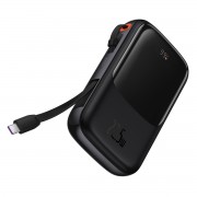 Baseus Qpow powerbank 10000mAh built-in USB Type-C cable 22.5W Quick Charge SCP AFC FCP black (PPQD020101)