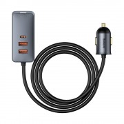 Baseus Share Together car charger 2x USB / 2x USB Type C 120W PPS Quick Charge Power Delivery gray (CCBT-A0G)