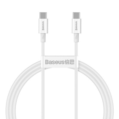 Baseus Superior USB Type C - USB  Type C cable Quick Charge / Power Delivery / FCP 100W 5A 20V 1m white (CATYS-B02)