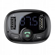 Baseus T-Typed FM Transmitter Bluetooth car charger MP3 2x USB TF microSD 3.4A black (CCTM-01)