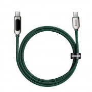 Baseus USB Type C - USB Type C cable 100 W (20 V / 5 A) 1 m Power Delivery with display screen power meter green (CATSK-B06)