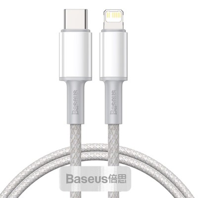 Baseus USB Type C cable - Lightning Fast Charging Power Delivery 20 W 1 m white (CATLGD-02)