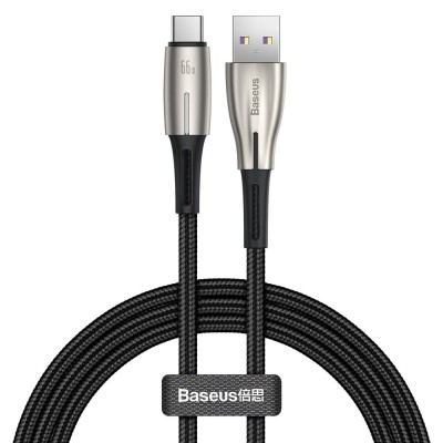 Baseus Water Drop USB - USB Typ C cable 66 W (11 V / 6 A) Huawei SuperCharge SCP 1 m black (CATSD-M01)