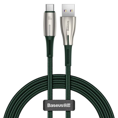 Baseus Water Drop USB - USB Typ C cable 66 W (11 V / 6 A) Huawei SuperCharge SCP 1 m green (CATSD-M06)