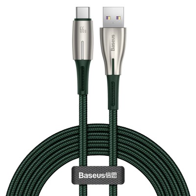 Baseus Water Drop USB - USB Typ C cable 66 W (11 V / 6 A) Huawei SuperCharge SCP 2 m green (CATSD-N06)