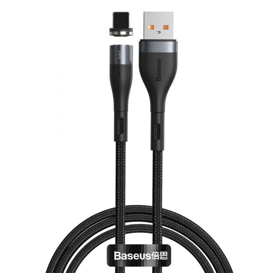 Baseus Zinc USB - Lightning magnetic data charging cable 1 m 2,4 A black and gray (CALXC-KG1)