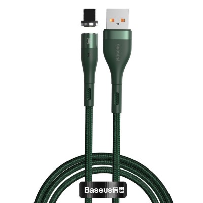 Baseus Braided / Magnetic USB to Lightning Cable Πράσινο 1m (CALXC-K06)