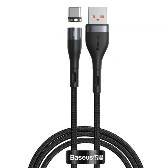 Baseus Zinc Braided / Magnetic USB 2.0 Cable USB-C male - USB-A male Μαύρο 1m (CATXC-MG1)