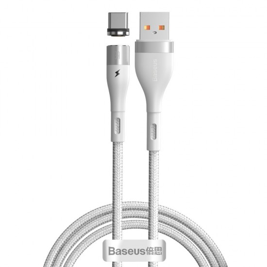 Baseus Zinc USB - USB Type C magnetic data charging cable Quick Charge AFC 1 m 3 A white (CATXC-M02)