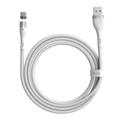 Baseus Zinc USB - USB Type C magnetic data charging cable Quick Charge AFC 1 m 5 A white (CATXC-N02)