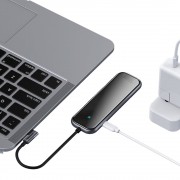Baseus adapter HUB USB Type C to 3x USB 3.0 / HDMI 4K / RJ45 / USB Type C PD adapter for MacBook / PC gray (CAHUB-DZ0G)