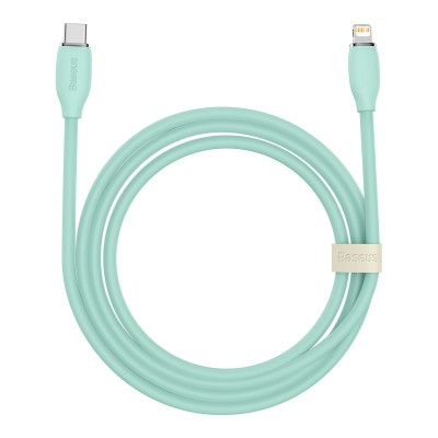 Baseus cable, USB Type C - Lightning 20W cable, length 2 m Jelly Liquid Silica Gel - green
