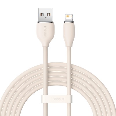 Baseus cable, USB cable - Lightning 2.4A, length 2 m Jelly Liquid Silica Gel - pink