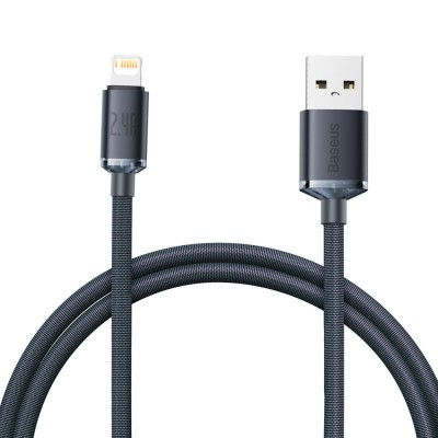 Baseus crystal shine series fast charging data cable USB Type A to Lightning 2.4A 1.2m black (CAJY000001)