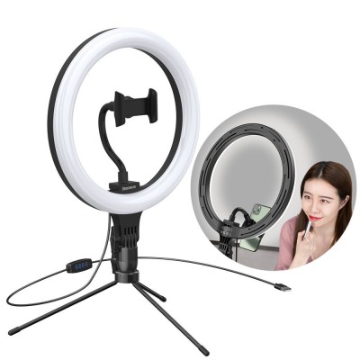 Baseus photo lamp 10 ' ring flash LED ring for smartphone selfie photos (YouTube, TikTok) + black mini tripod (CRZB10-A01)