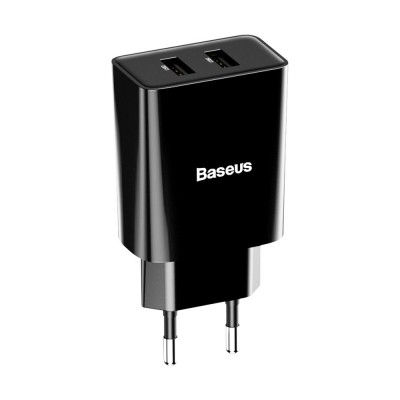 Baseus wall charger adapter 2x USB 2.1A 10,5W black (CCFS-R01)