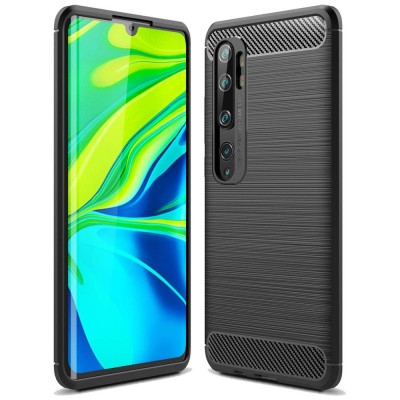 Carbon Back Cover Σιλικόνης Μαύρο (Xiaomi Mi Note 10/10 Pro)
